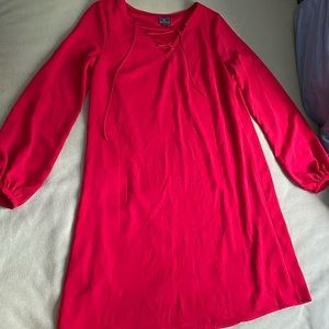 Red Tunic Drawstring Dress